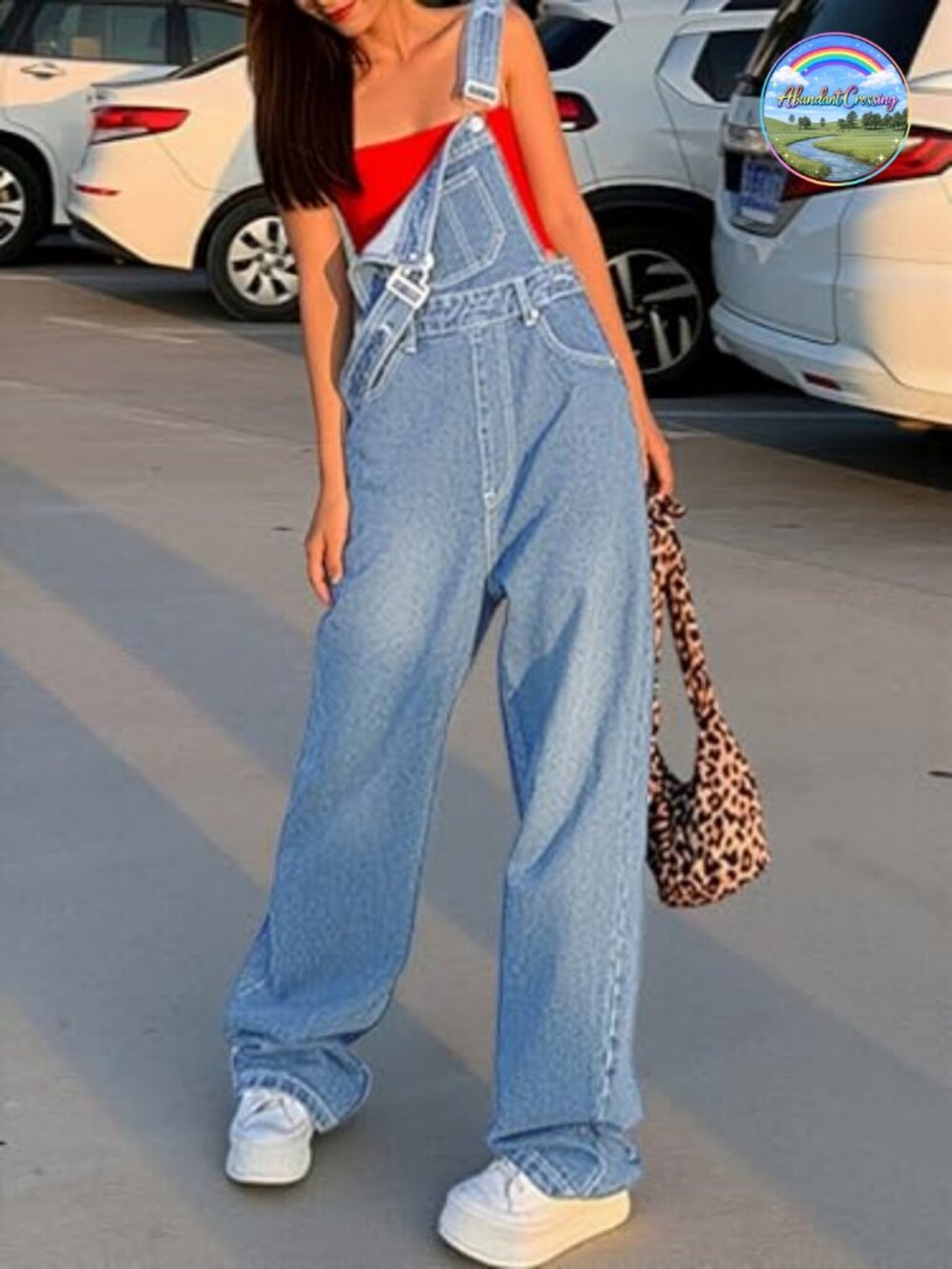 Baggy Loose Fit Wide Leg Denim Overalls with Adjustable Straps - Picture 2 of 7